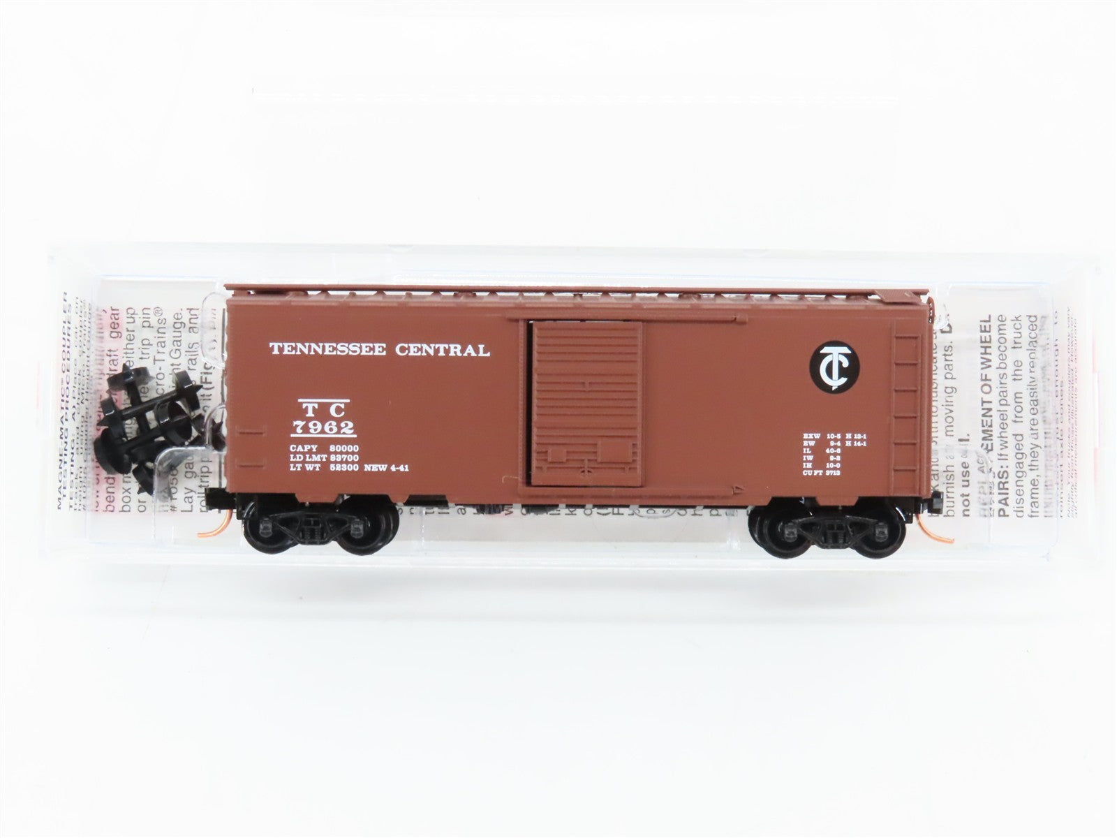 N Scale Micro-Trains MTL 20720 TC Tennessee Central 40' Box Car 7962 RTR