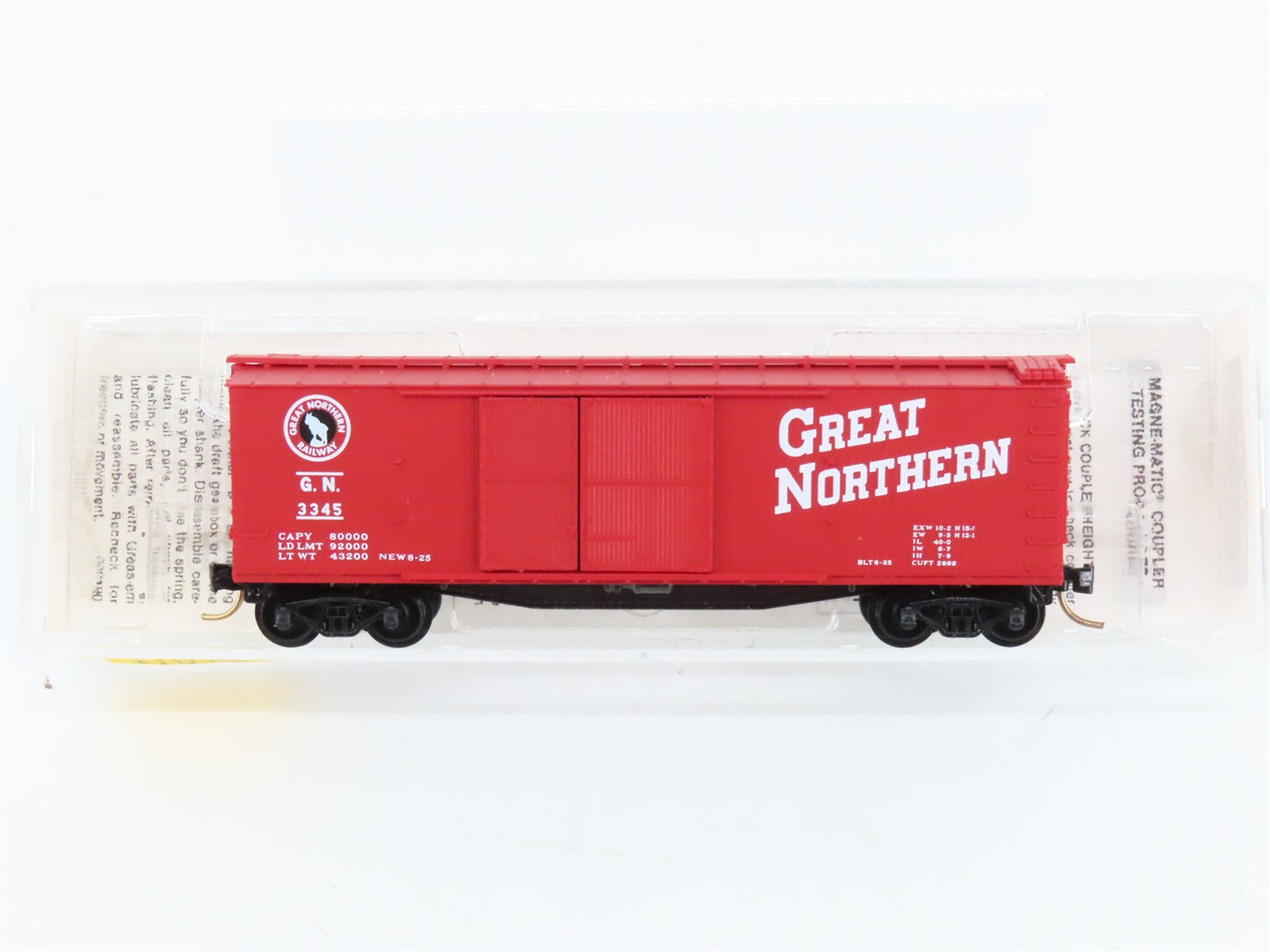 N Scale Micro-Trains MTL 43040 GN Great Northern 40' Box Car 3345 RTR