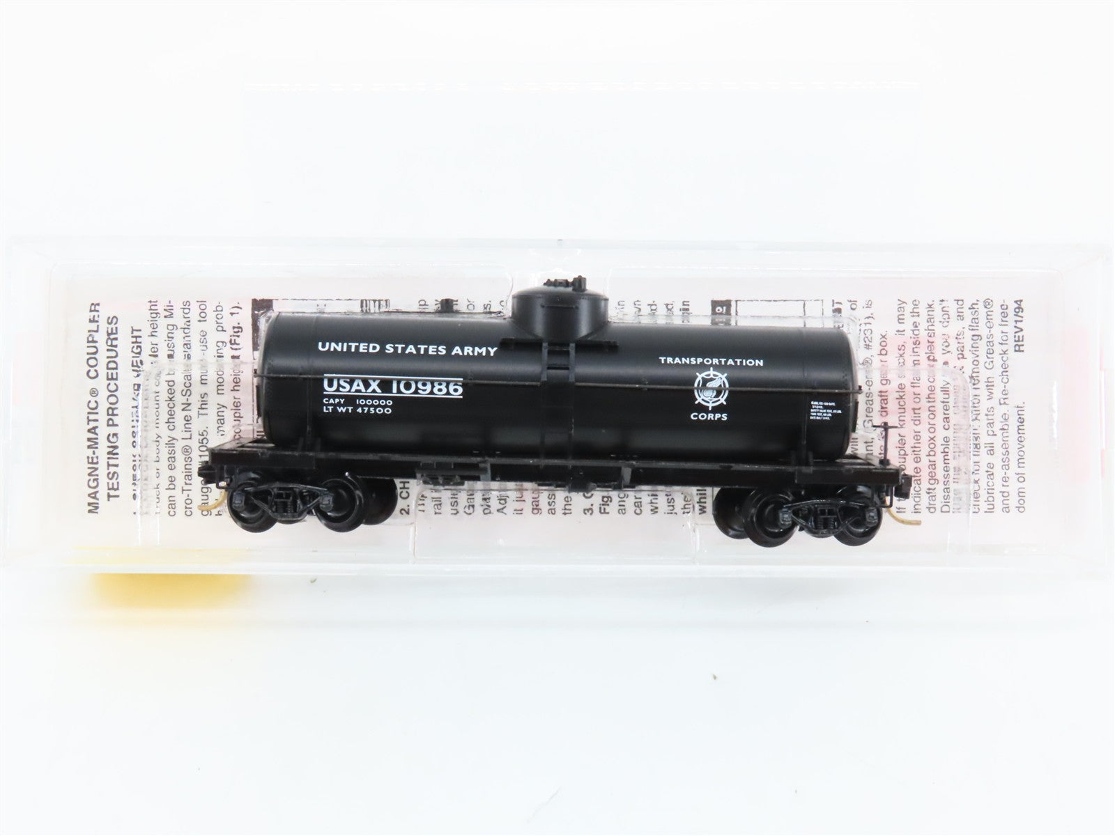 N Scale Micro-Trains MTL 65370 USAX U.S. Army 39' Tank Car 10986 RTR