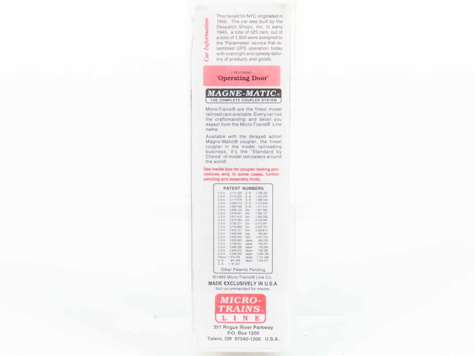 N Scale Micro-Trains MTL 20240 NYC New York Central Pacemaker 40' Boxcar 174710