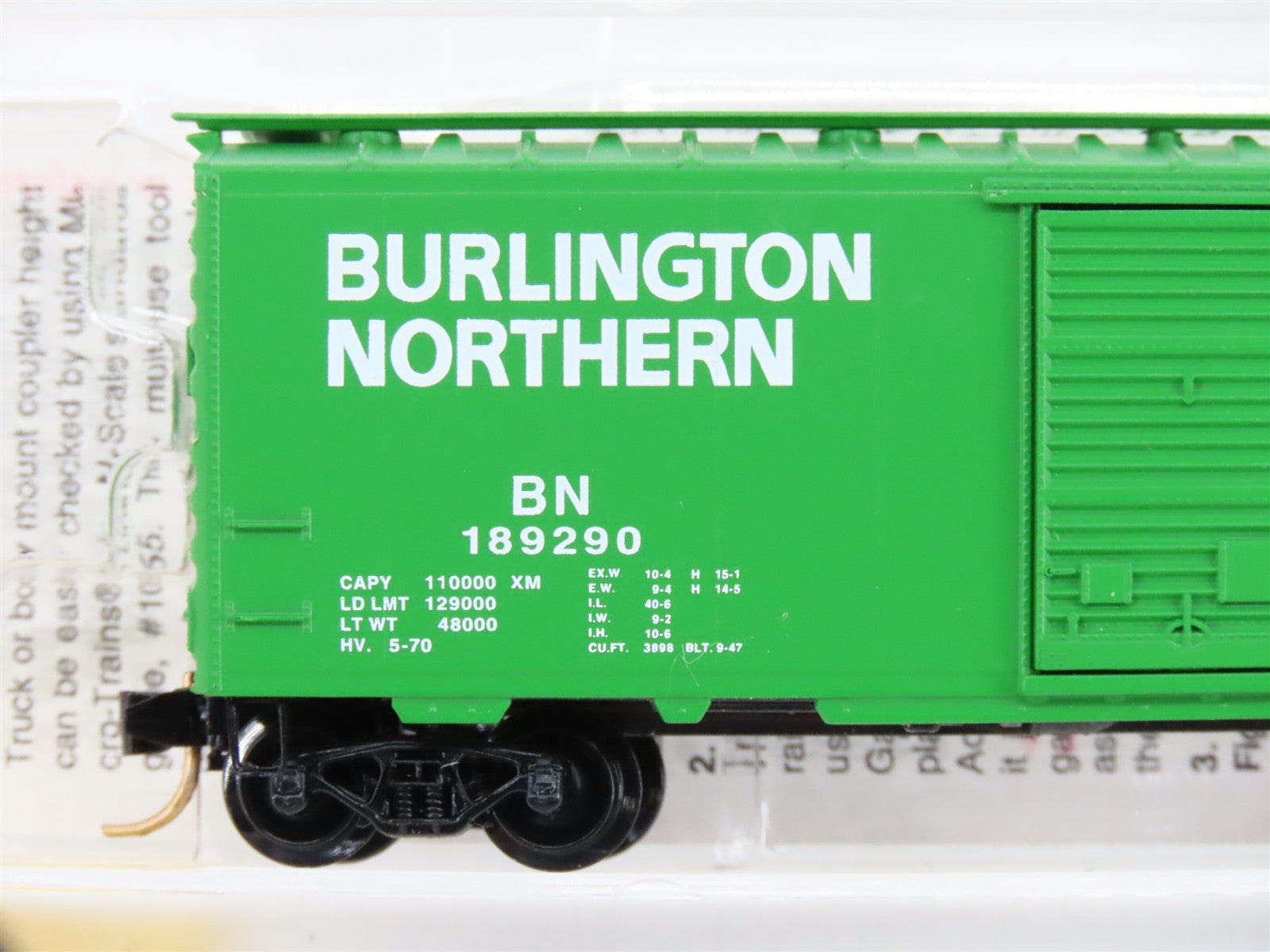 N Scale Micro-Trains MTL 20306/3 BN Burlington Northern 40' Box Car 189290 RTR