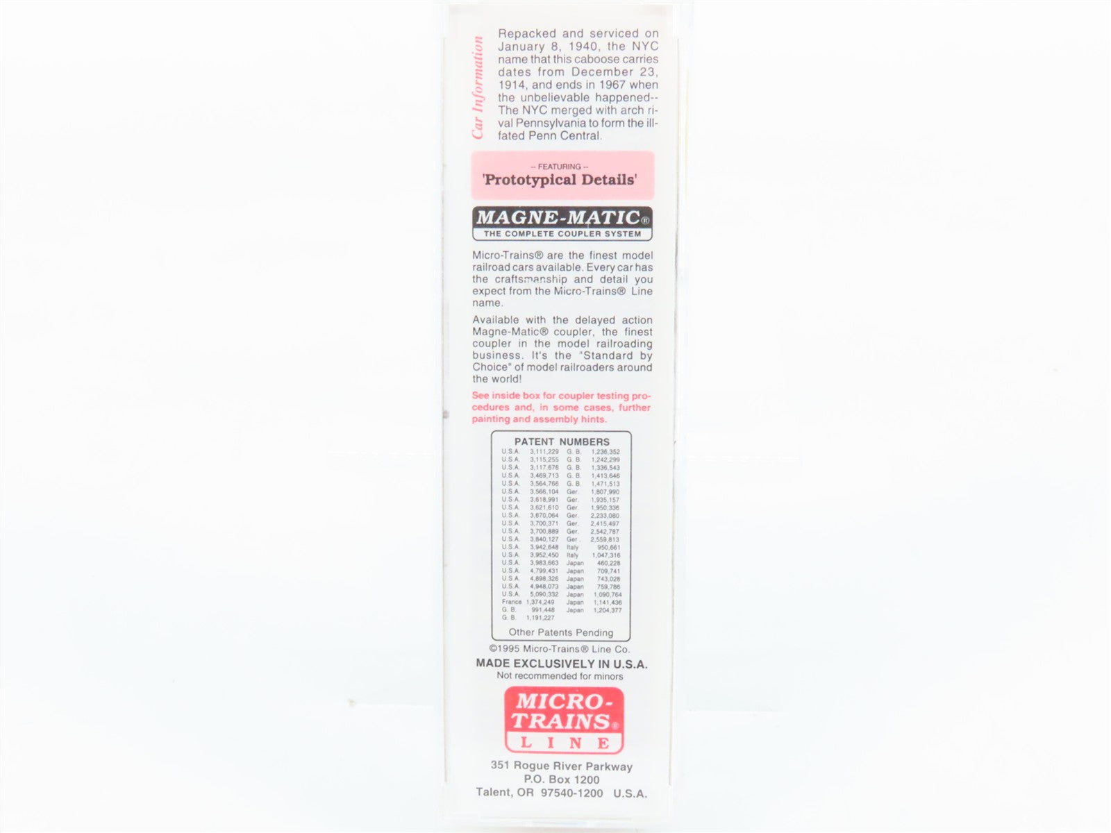 N Scale Micro-Trains MTL 51080 New York Central 34' Wood Sheathed Caboose RTR