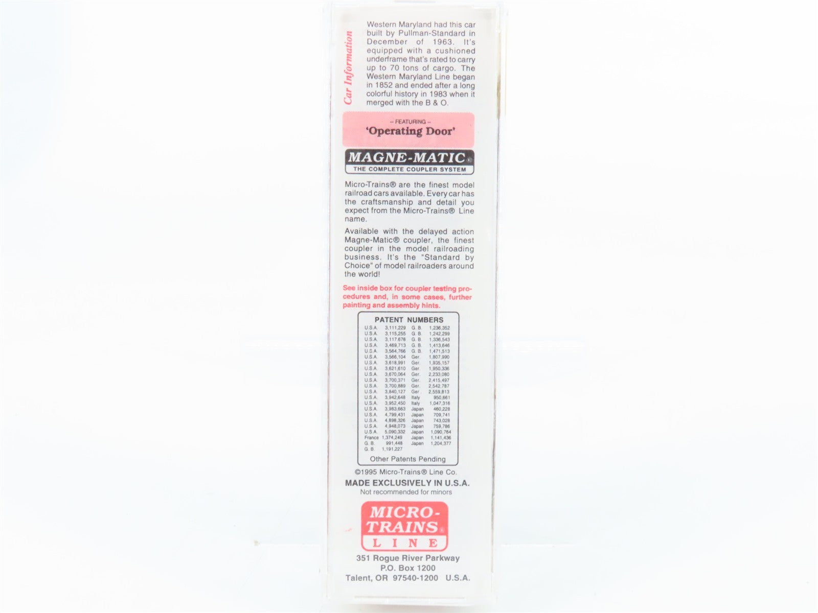 N Scale Micro-Trains MTL 33070 WM Western Maryland 50' Box Car 35006 RTR