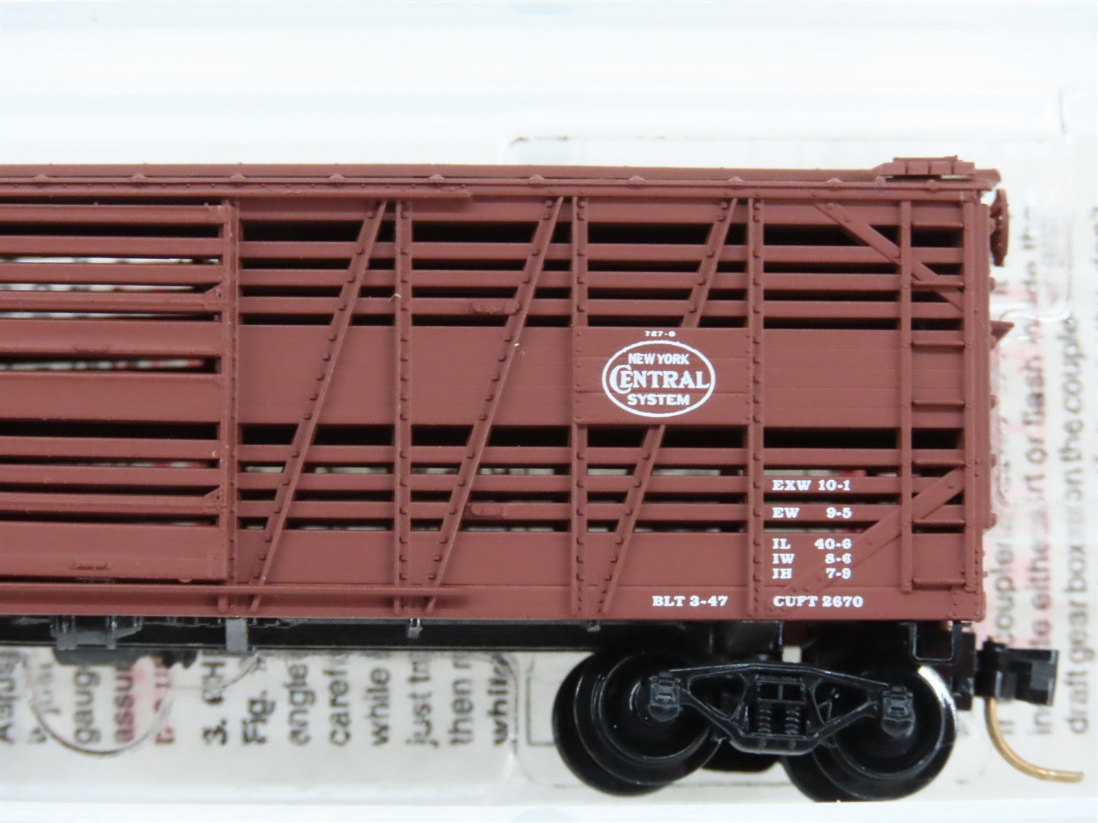 N Scale Micro-Trains MTL 35040 NYC New York Central 40' Stock Car 28022 RTR