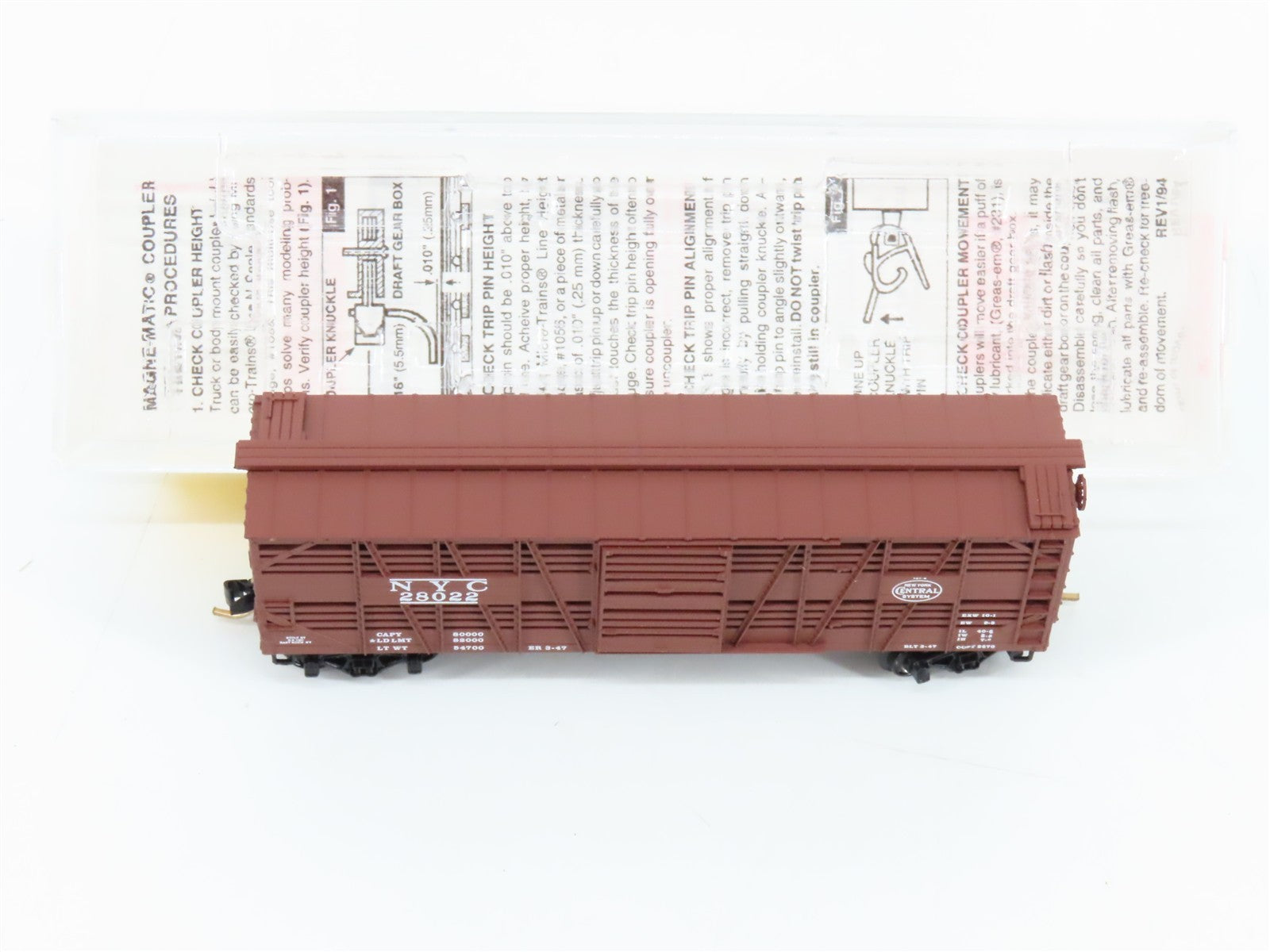 N Scale Micro-Trains MTL 35040 NYC New York Central 40' Stock Car 28022 RTR