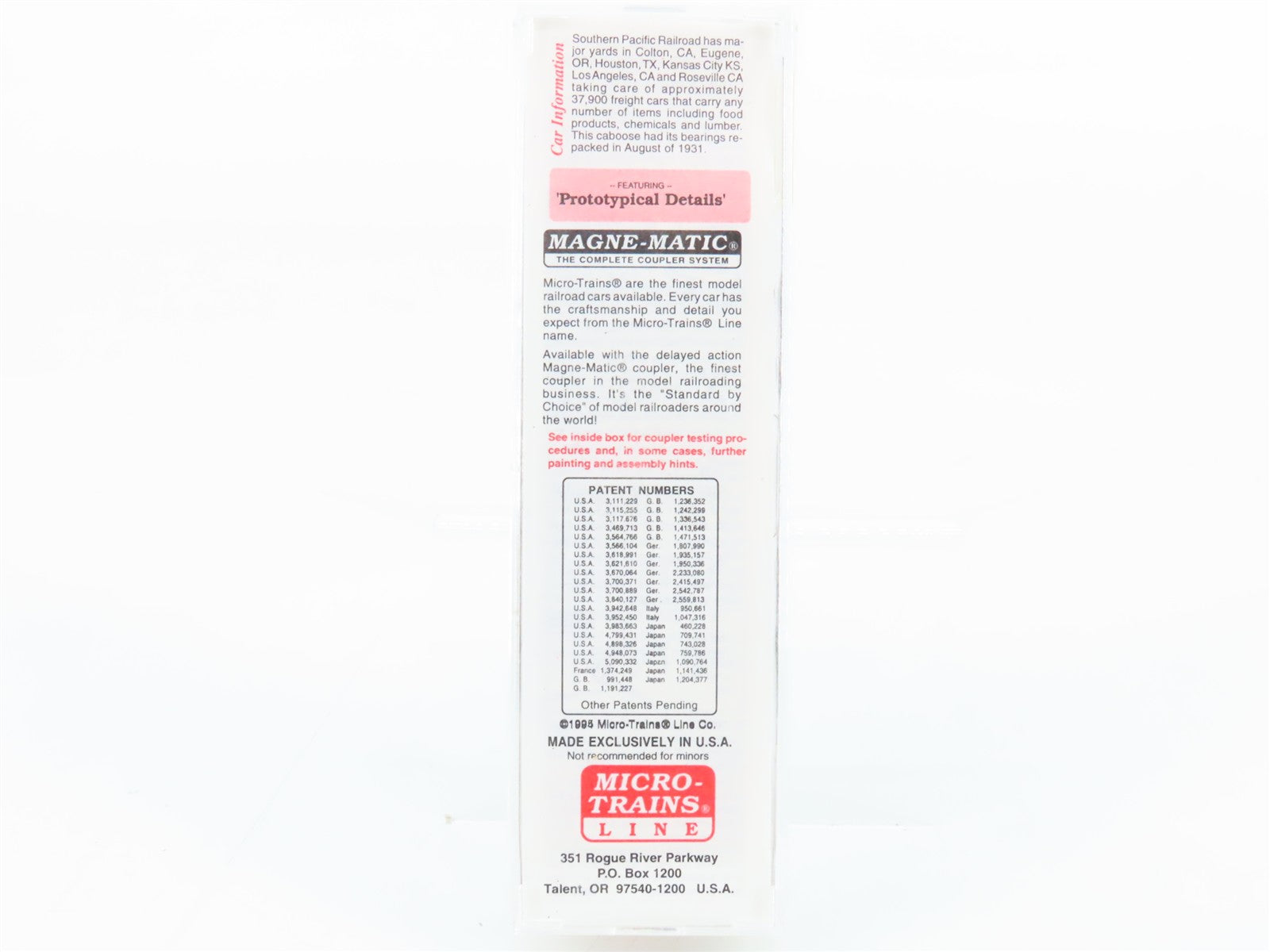 N Scale Micro-Trains MTL 51150 SP Southern Pacific 34' Wood Sheathed Caboose RTR