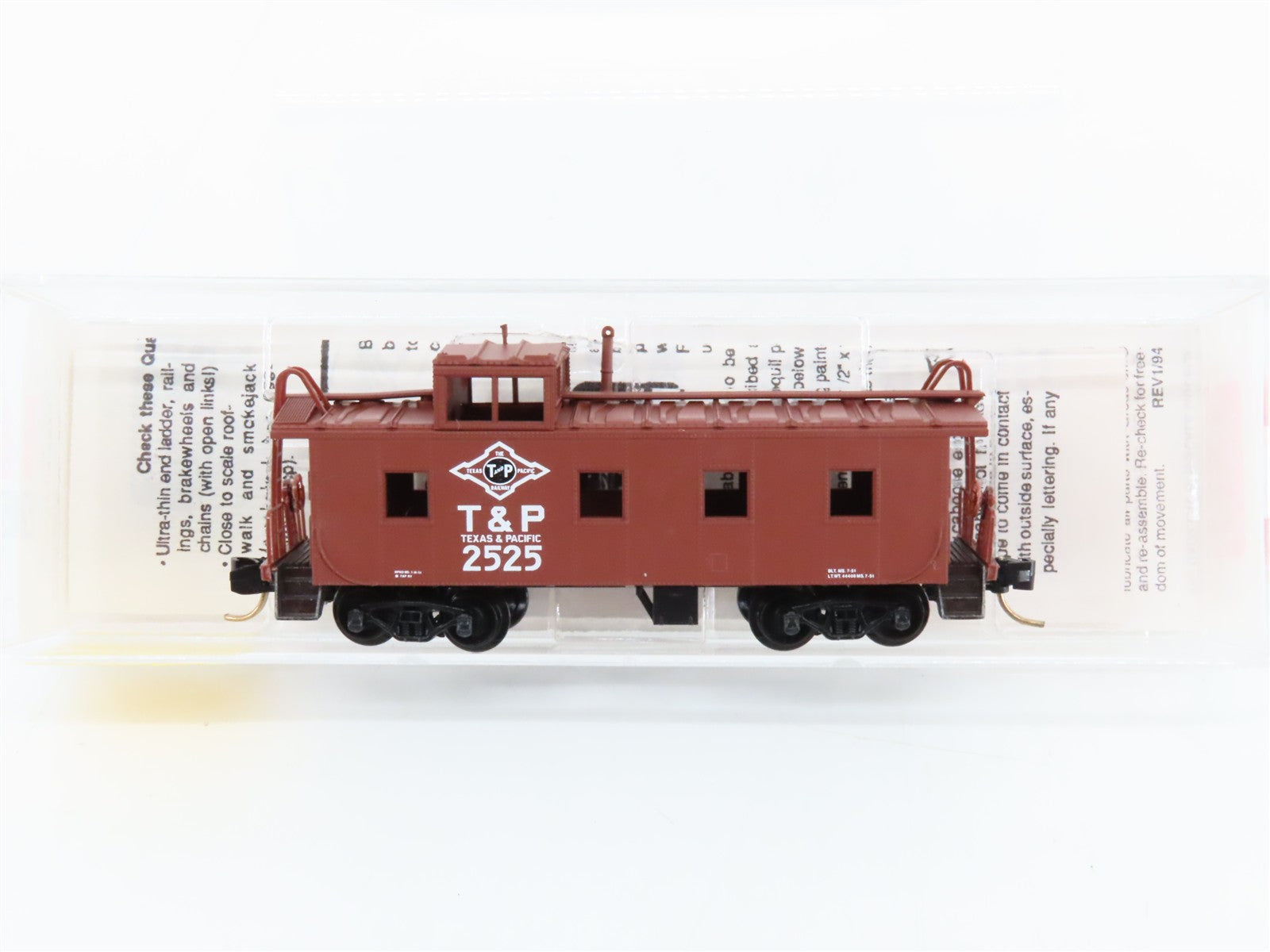 N Scale Micro-Trains MTL 100010 T&P Texas & Pacific 36' Caboose 2525 RTR