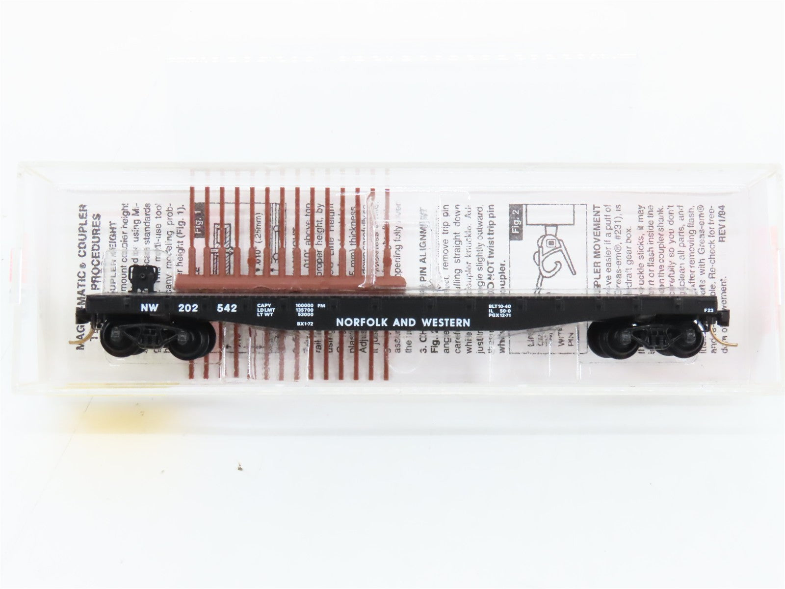 N Scale Micro-Trains MTL 45020 NW Norfolk & Western 50' Fishbelly Flat Car RTR