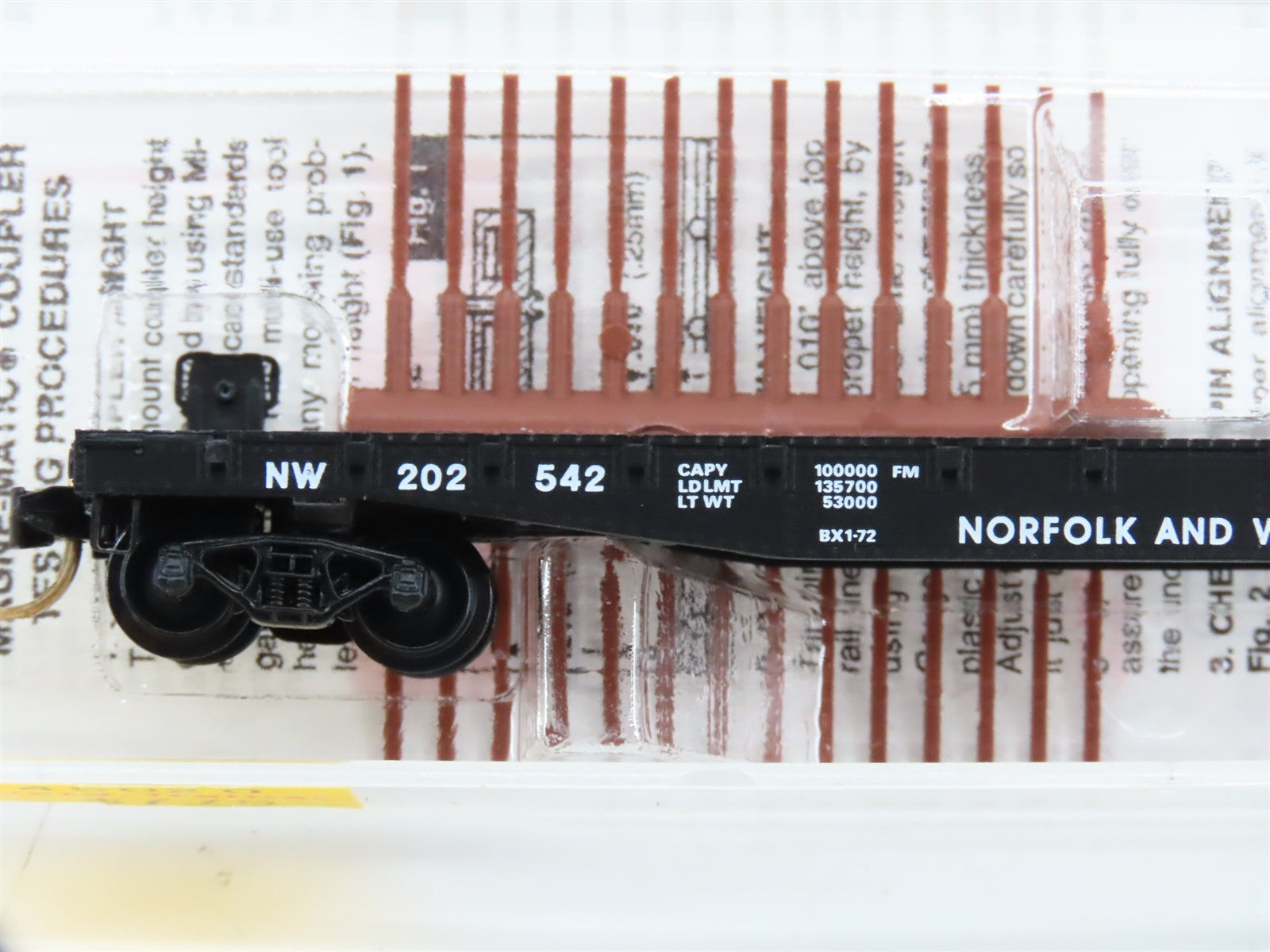 N Scale Micro-Trains MTL 45020 NW Norfolk & Western 50' Fishbelly Flat Car RTR