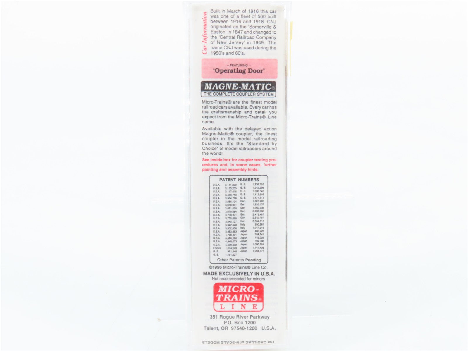 N Scale Micro-Trains MTL 28040 Central Railroad of New Jersey 40' Box Car RTR
