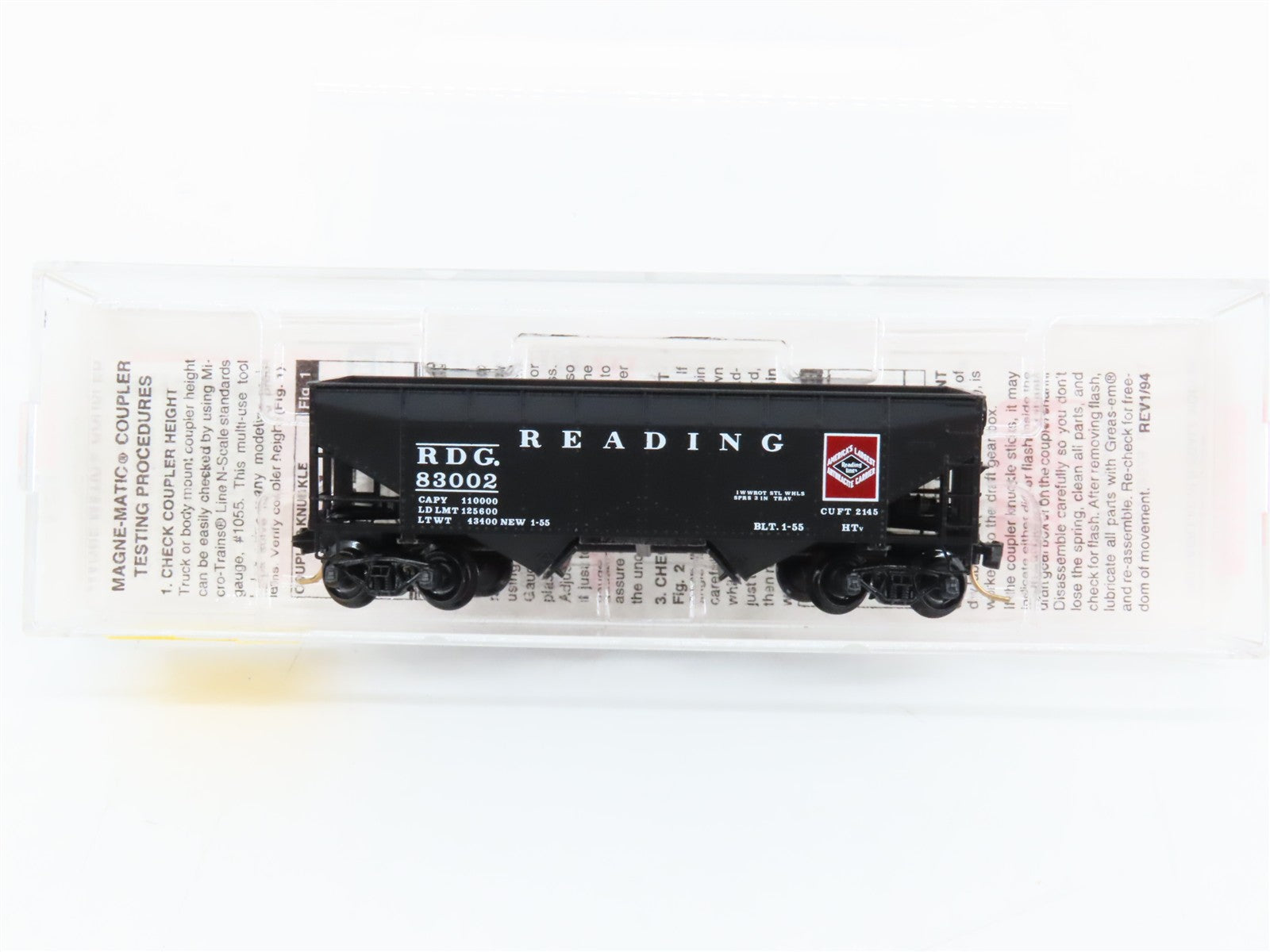 N Scale Micro-Trains MTL 55310 RDG Reading 33' 2-Bay Hopper 83002 RTR