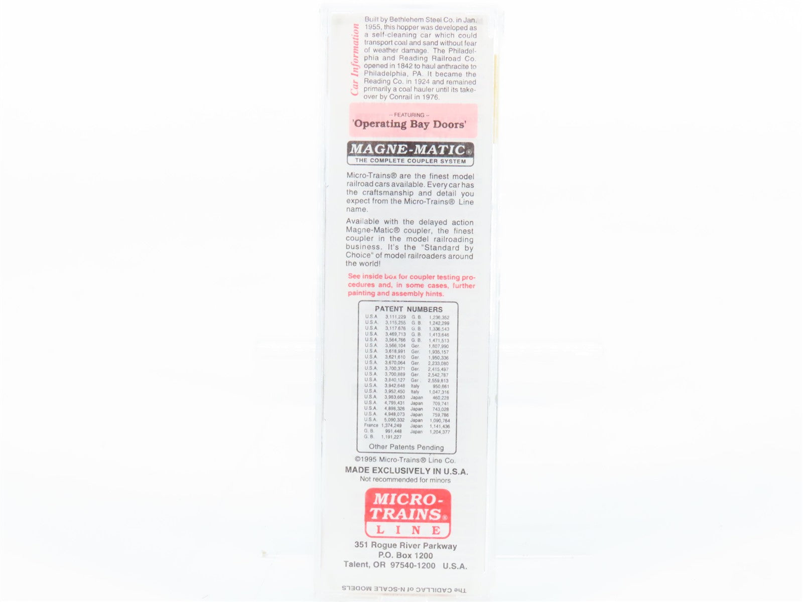N Scale Micro-Trains MTL 55310 RDG Reading 33' 2-Bay Hopper 83002 RTR