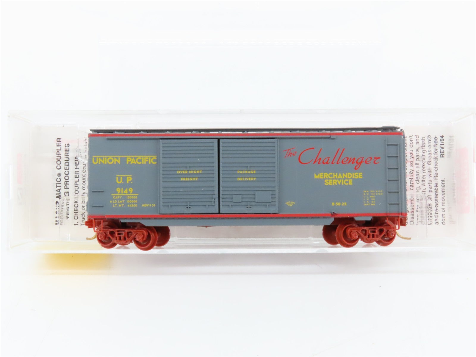 N Scale Micro-Trains MTL 23230 UP Union Pacific Challenger 40' Box Car 9149 RTR