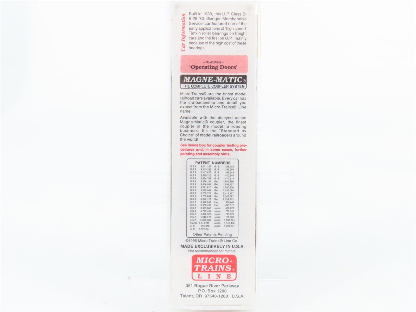 N Scale Micro-Trains MTL 23230 UP Union Pacific Challenger 40' Box Car 9149 RTR