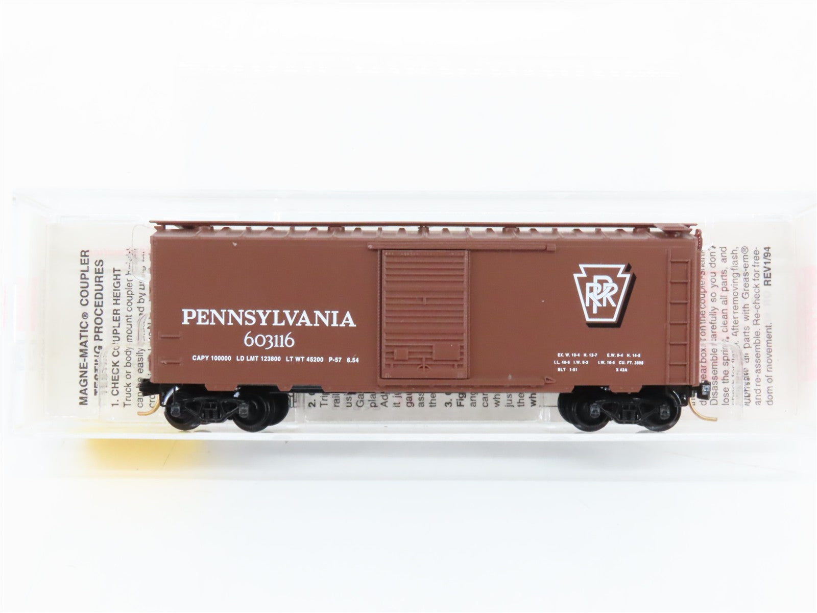 N Scale Micro-Trains MTL 20780 PRR Pennsylvania 40' Box Car 603116 RTR