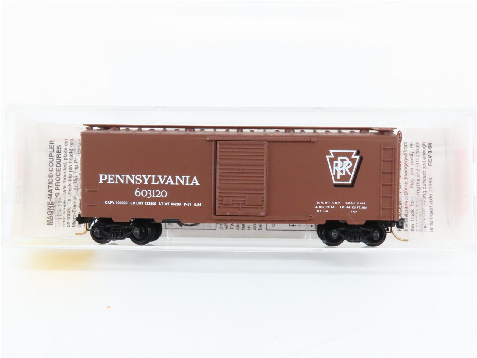N Scale Micro-Trains MTL 20780/2 PRR Pennsylvania 40' Box Car 603120 RTR