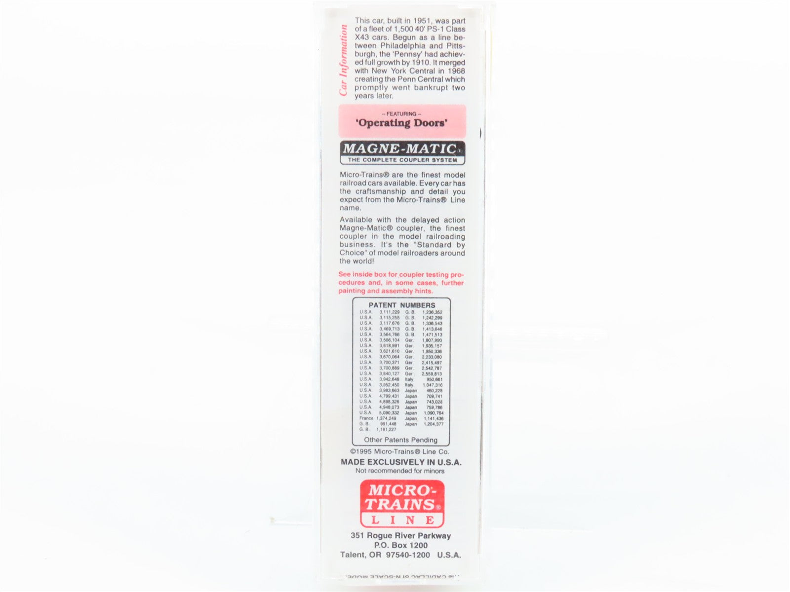 N Scale Micro-Trains MTL 20780/2 PRR Pennsylvania 40' Box Car 603120 RTR