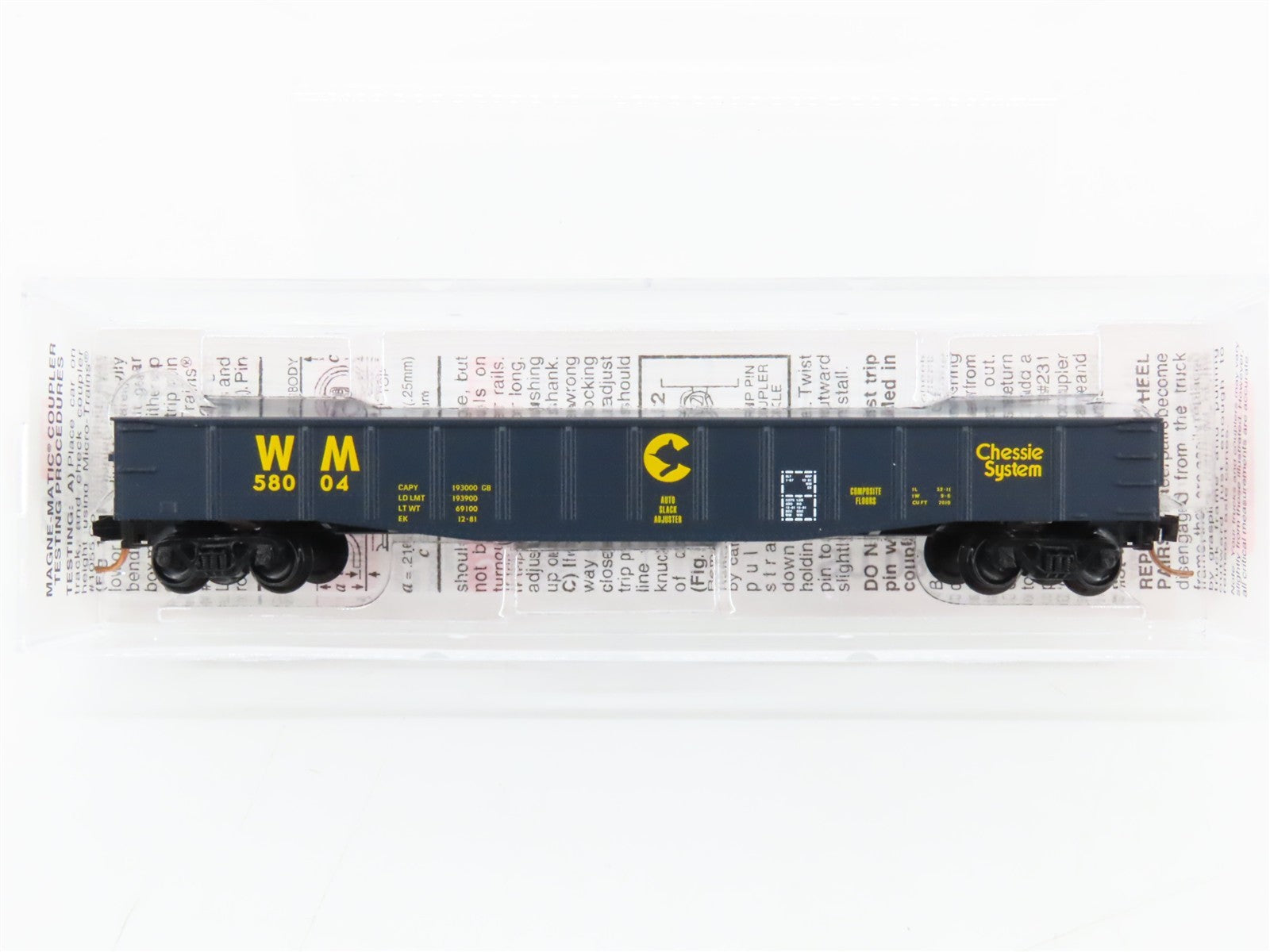 N Scale Micro-Trains MTL 105070 WM Chessie System 50' Gondola 58004 RTR