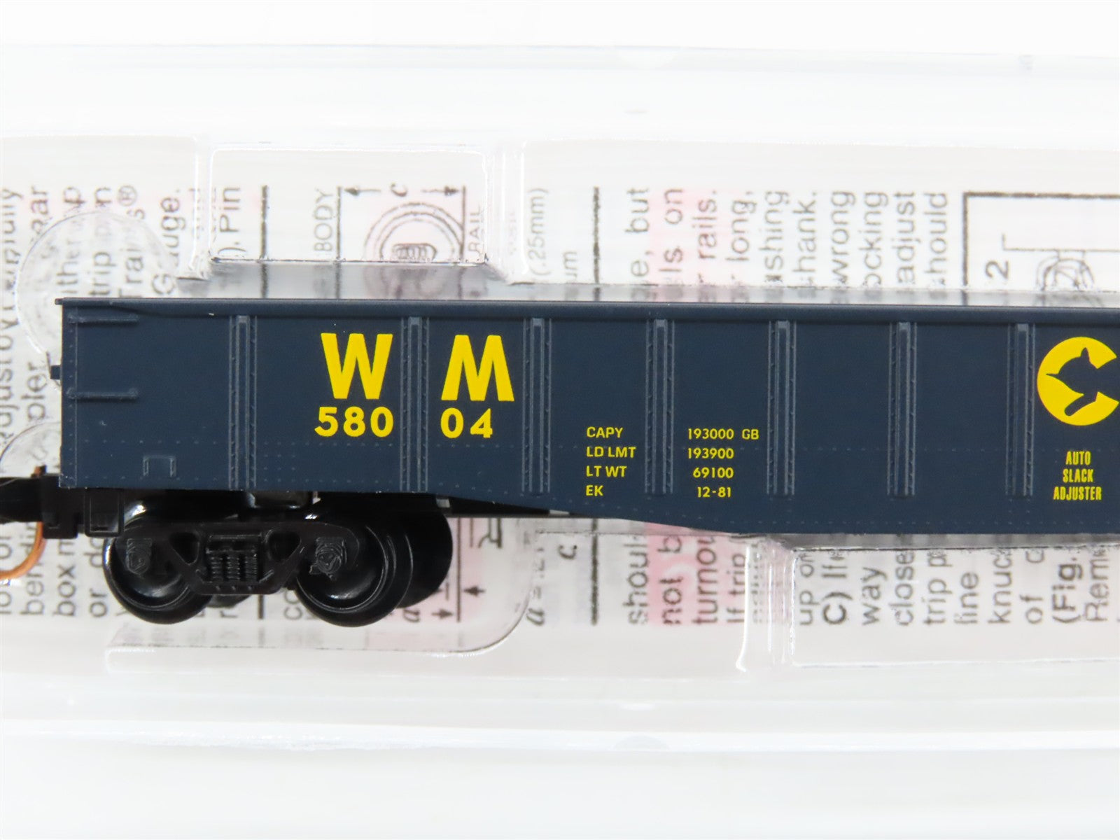 N Scale Micro-Trains MTL 105070 WM Chessie System 50' Gondola 58004 RTR