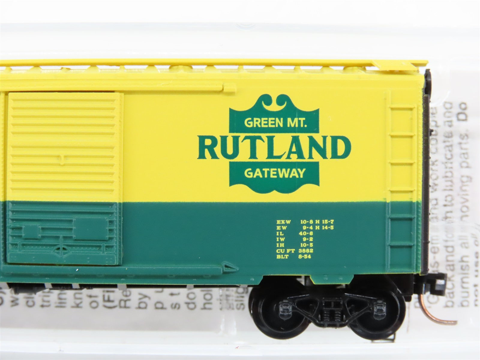 N Scale Micro-Trains MTL 20146 RUT Rutland Green Mt. Gateway 40' Box Car 100 RTR
