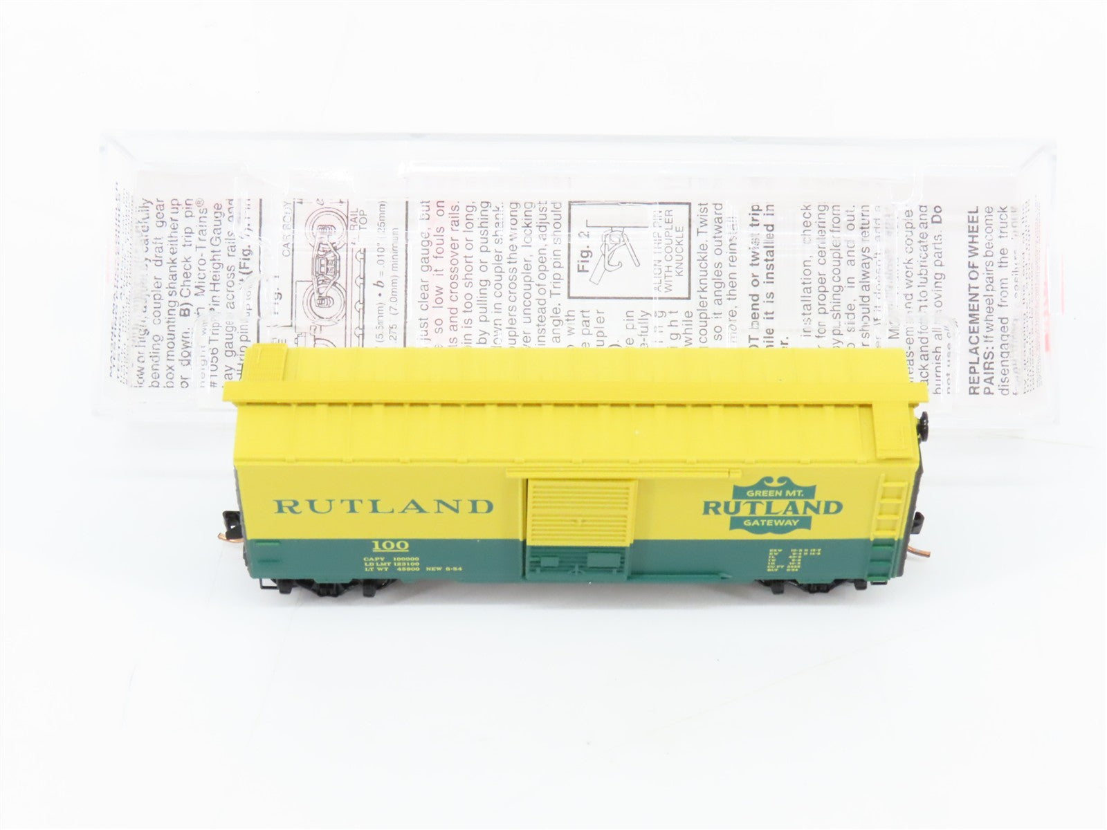 N Scale Micro-Trains MTL 20146 RUT Rutland Green Mt. Gateway 40' Box Car 100 RTR