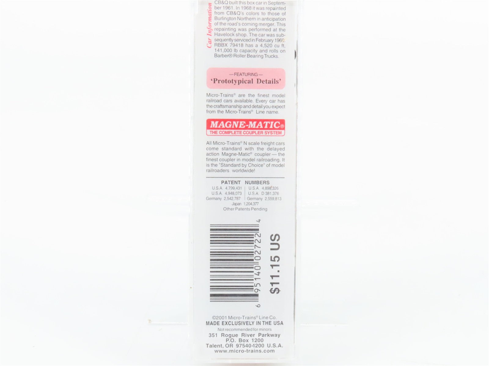 N Scale Micro-Trains MTL 32090 Burlington Refrigerator Express 50' Box Car RTR