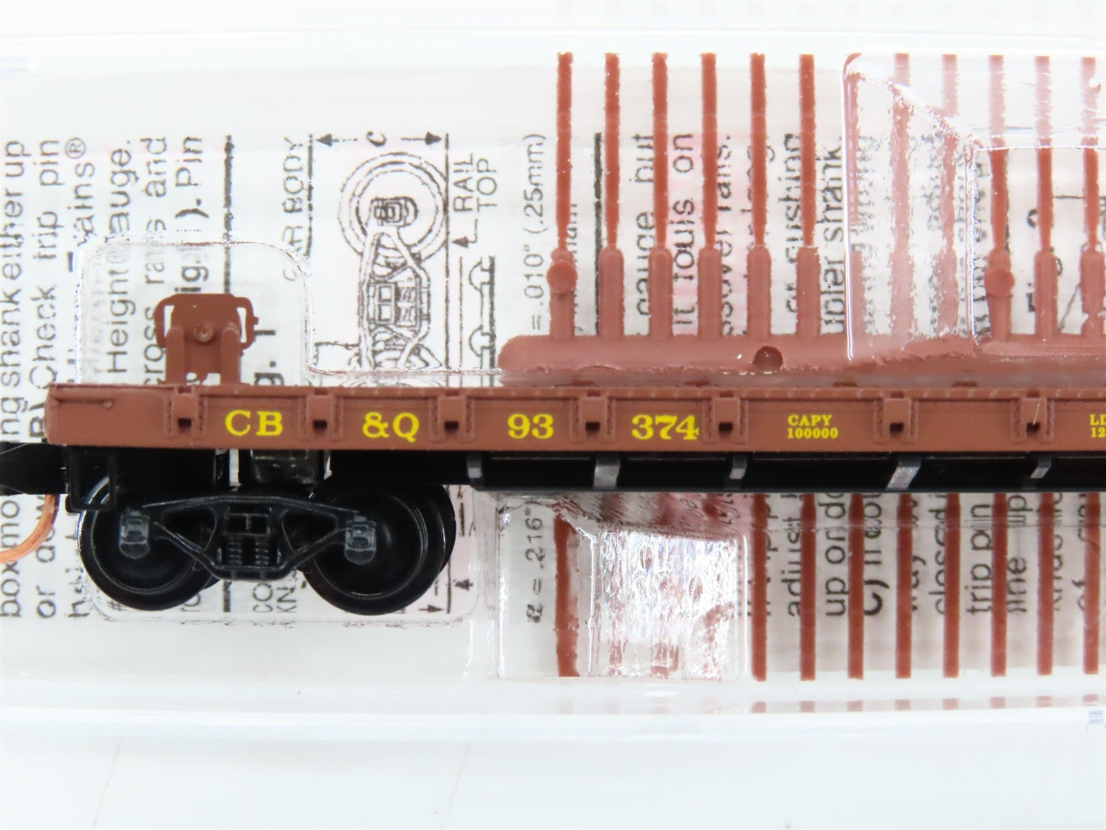N Scale Micro-Trains MTL 44090 CB&Q Burlington Route 50' Flat Car 93374 RTR