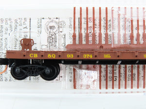 N Scale Micro-Trains MTL 44090 CB&Q Burlington Route 50' Flat Car 93374 RTR