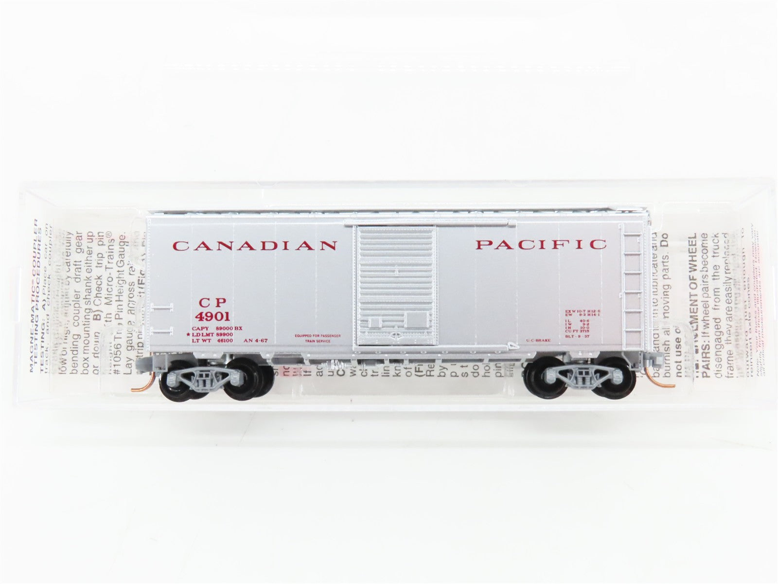 N Scale Micro-Trains MTL 20546 CP Canadian Pacific 40' Box Car 4901 RTR