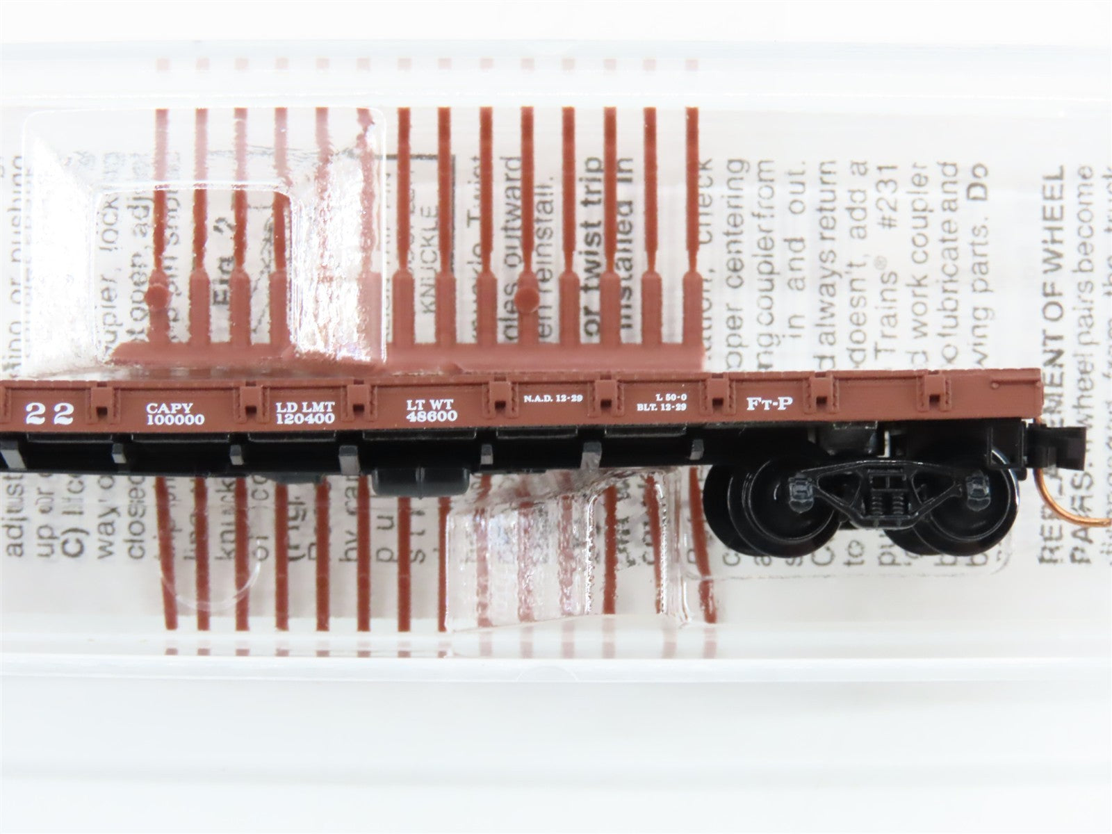 N Scale Micro-Trains MTL 44060 ATSF Santa Fe 50' Straight Side Flat Car 90822