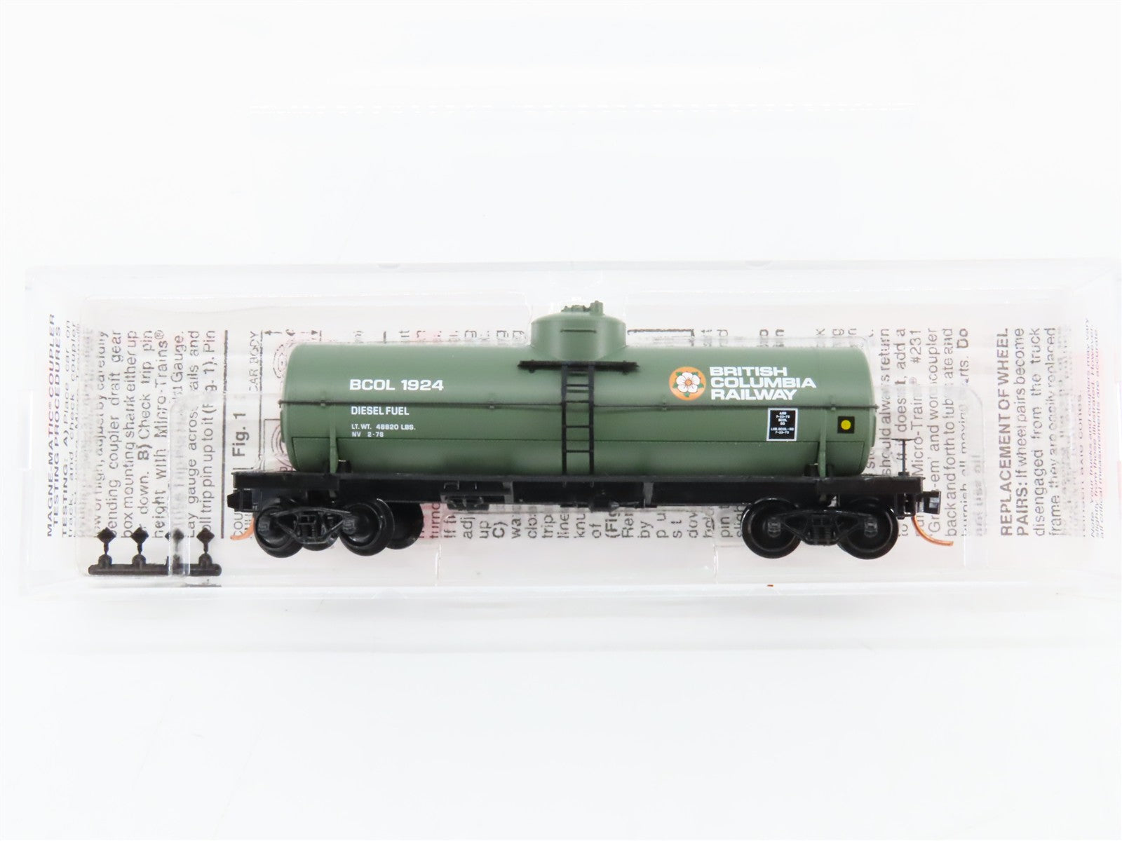 N Scale Micro-Trains MTL 65530 BCOL British Columbia Railway 39' Tank Car RTR