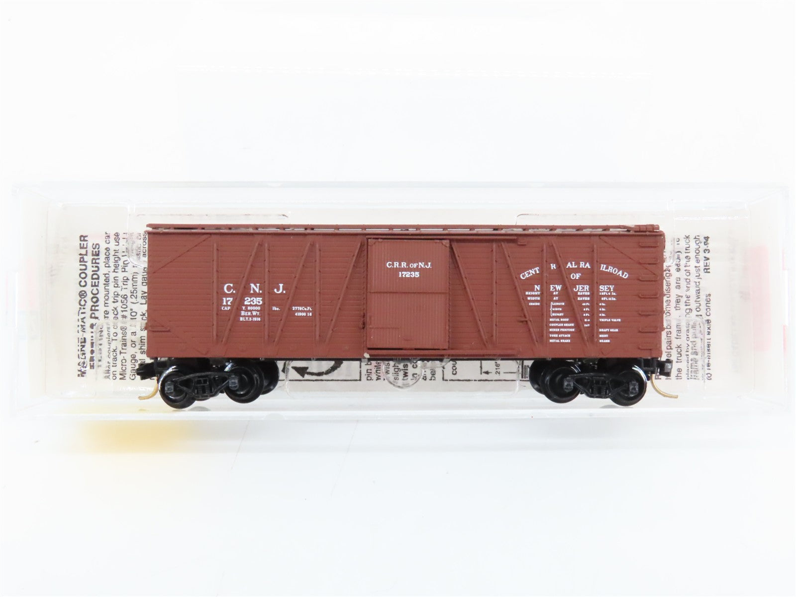 N Scale Micro-Trains MTL 28040 Central Railroad of New Jersey 40' Box Car RTR