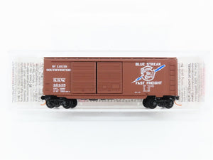 N Scale Micro-Trains MTL 23030 SSW Cotton Belt Blue Streak 40' Box Car 46435 RTR