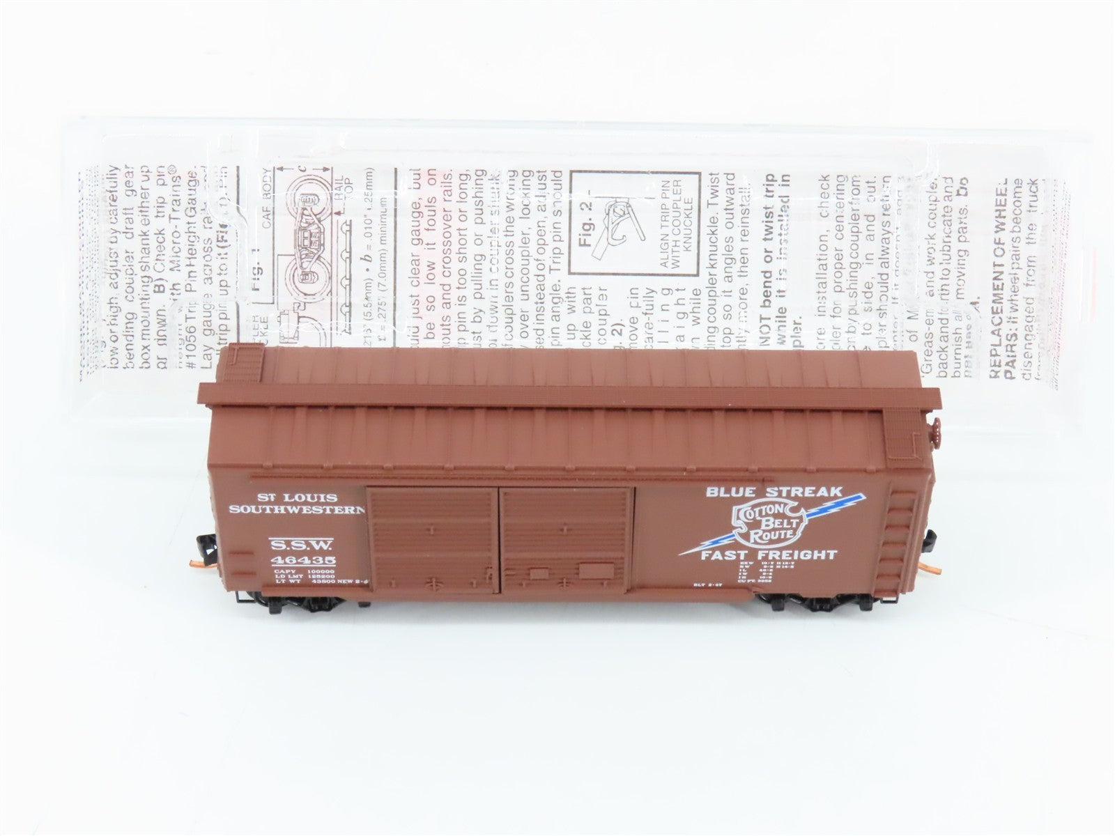 N Scale Micro-Trains MTL 23030 SSW Cotton Belt Blue Streak 40' Box Car 46435 RTR