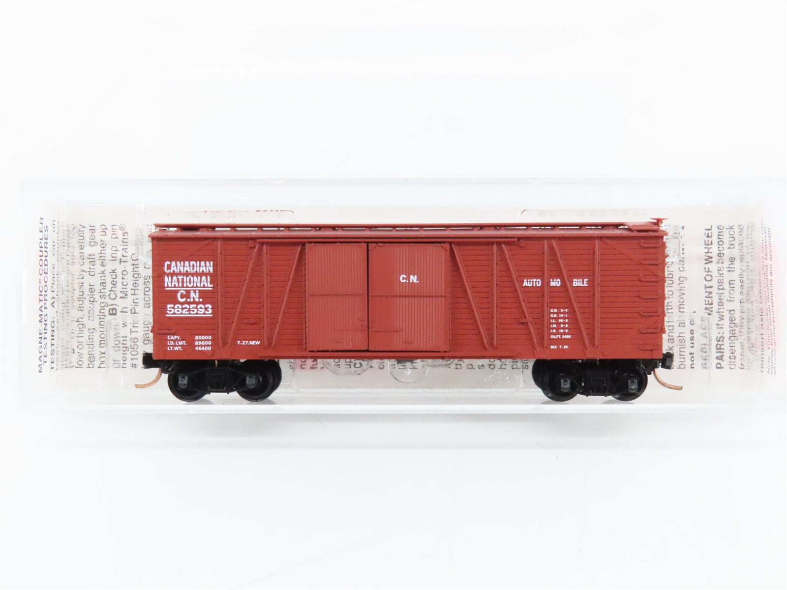 N Scale Micro-Trains MTL 40010 Canadian National 40' Outside Braced Box Car RTR