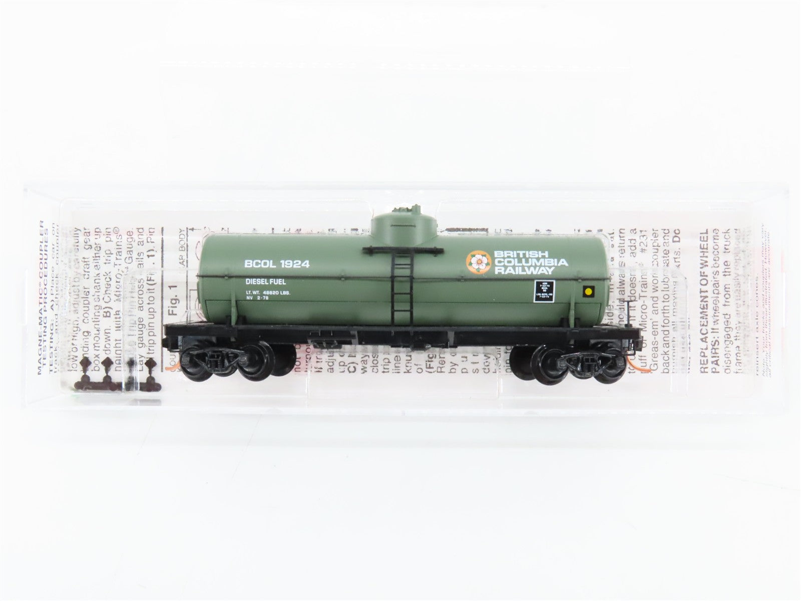 N Scale Micro-Trains MTL 65530 BCOL British Columbia Railway Tank Car 1924 RTR