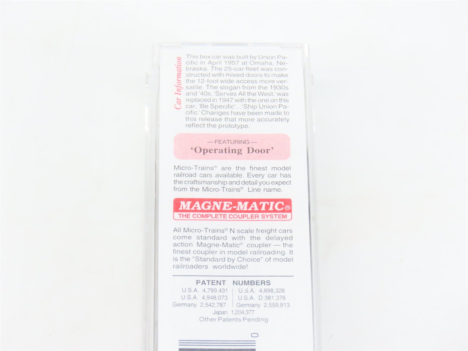 N Scale Micro-Trains MTL 22030 UP Union Pacific 40' Box Car 110015 RTR