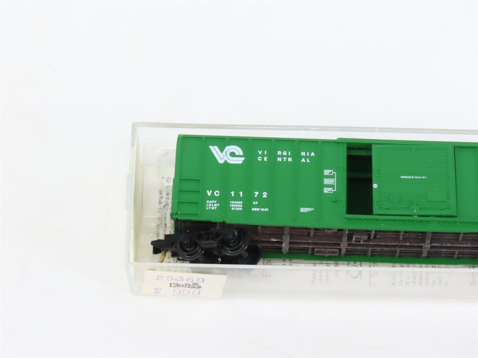 N Scale Kadee Micro-Trains MTL 25360 VC Virginia Central 50' Box Car 1172 RTR