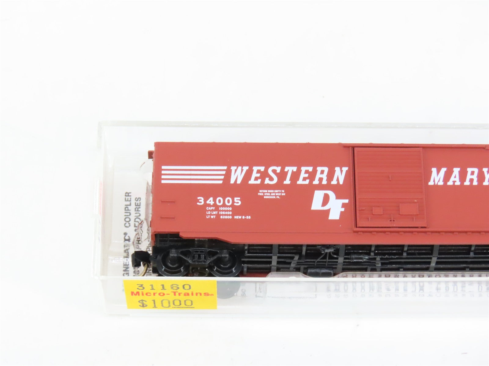 N Scale Micro-Trains MTL 31160 WM Western Maryland 50' Single Door Box Car RTR