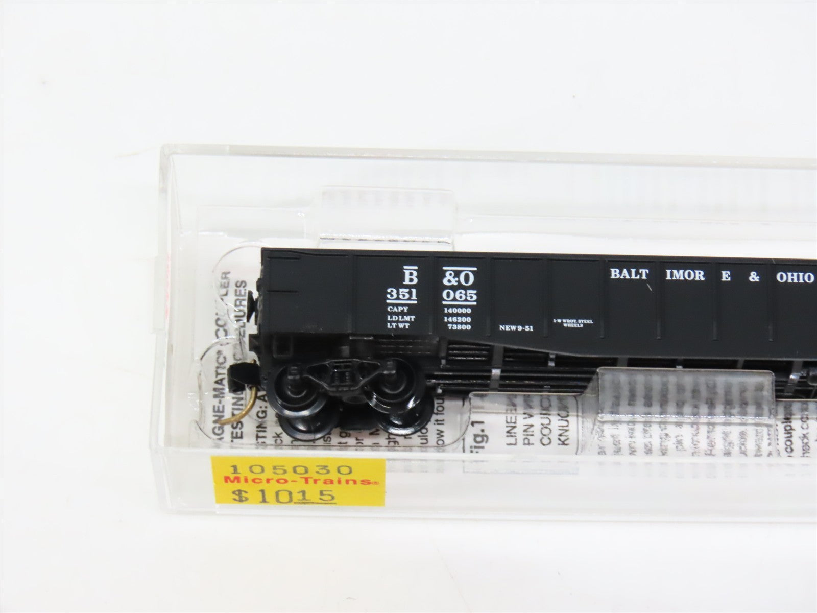 N Scale Micro-Trains MTL 105030 B&O Baltimore & Ohio 50' Gondola 351065 RTR