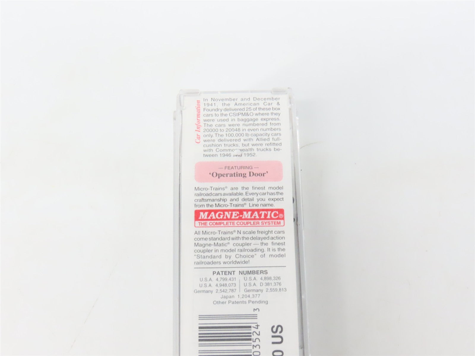 N Scale Micro-Trains MTL 20596 CMO CStPM&O Route Of The 