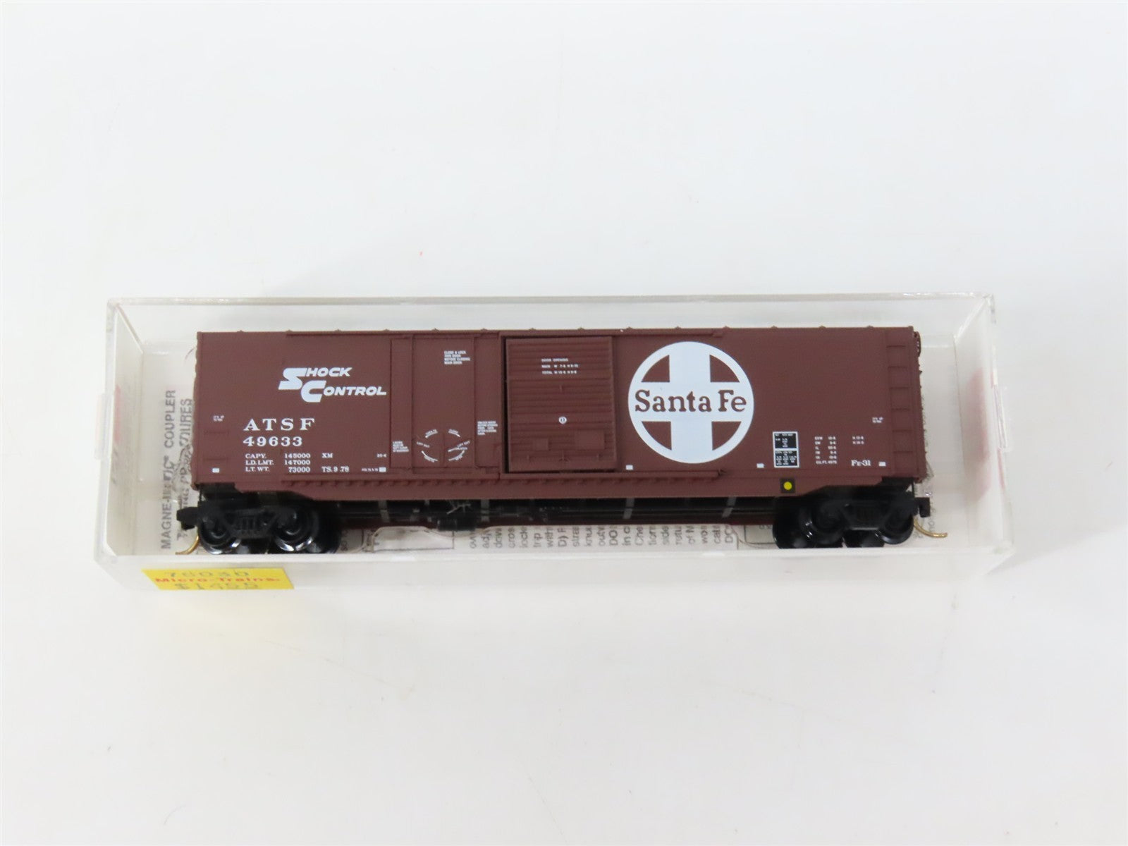 N Scale Micro-Trains MTL 76030 ATSF Santa Fe Shock Control 50' Box Car 49633 RTR
