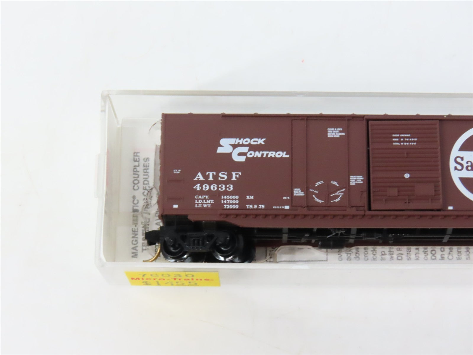 N Scale Micro-Trains MTL 76030 ATSF Santa Fe Shock Control 50' Box Car 49633 RTR