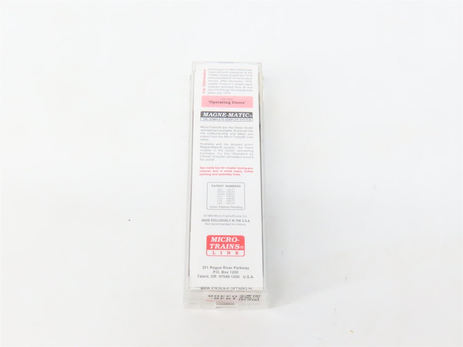 N Scale Micro-Trains MTL 76030 ATSF Santa Fe Shock Control 50' Box Car 49633 RTR