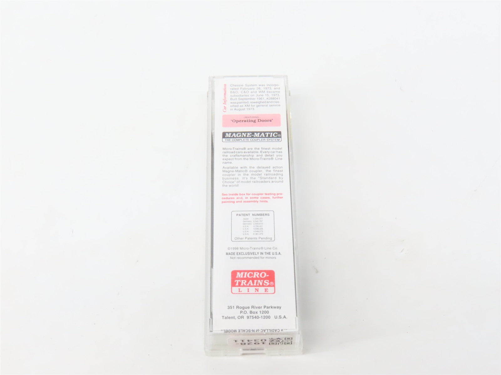 N Scale Micro-Trains MTL 34010 B&O Chessie System 50' Double Door Box Car RTR