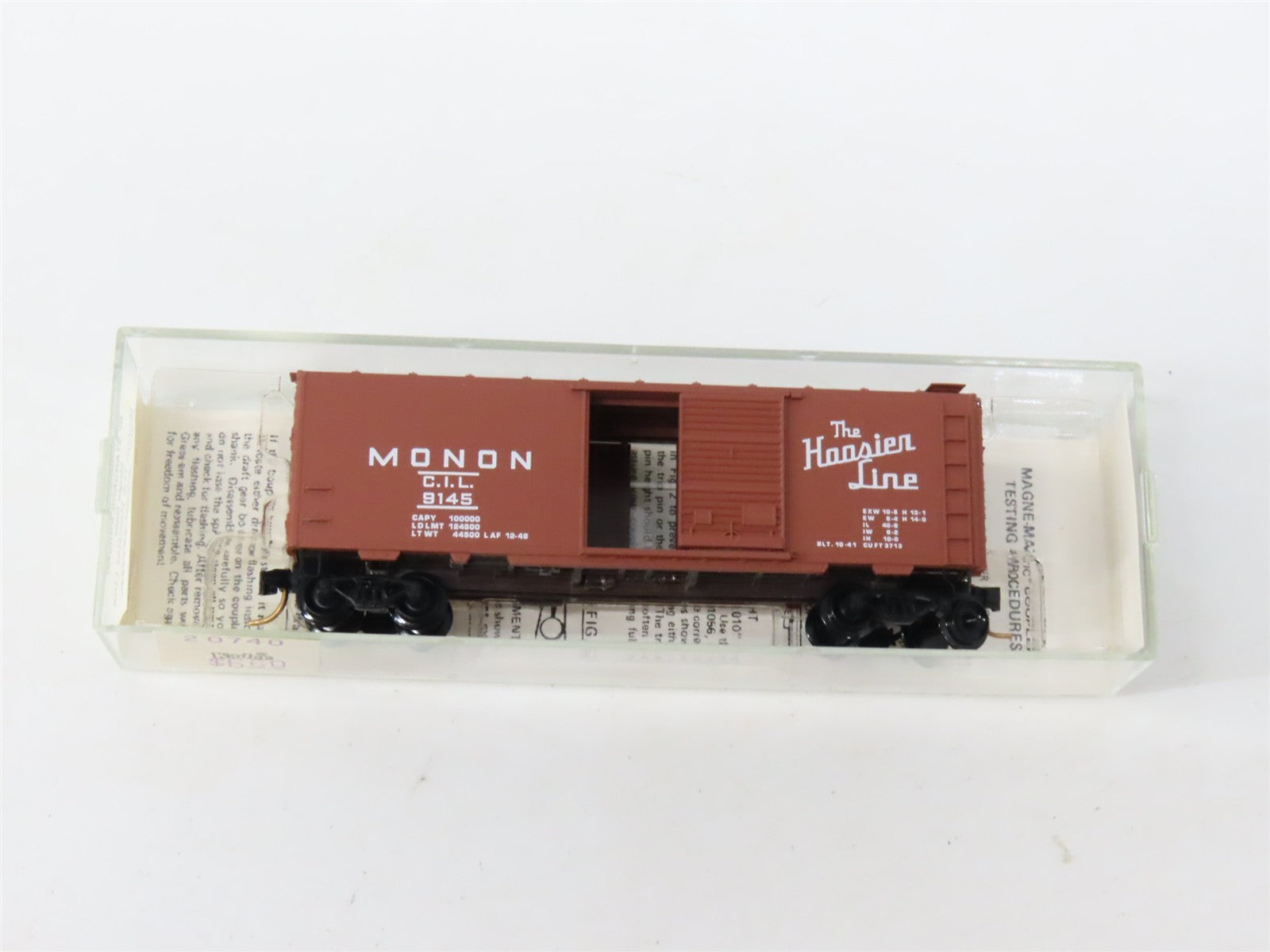 N Kadee Micro-Trains MTL 20740 CIL Monon The Hoosier Line 40' Box Car 9145 RTR