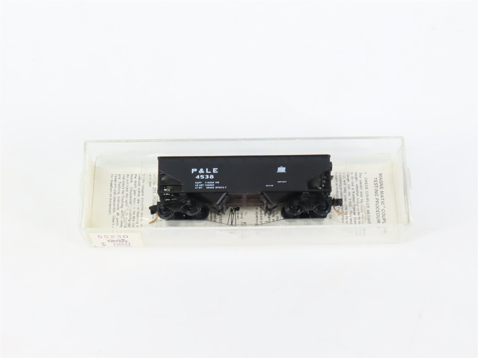 N Scale Micro-Trains MTL 55230 P&LE Pittsburgh & Lake Erie 33' 2-Bay Hopper RTR