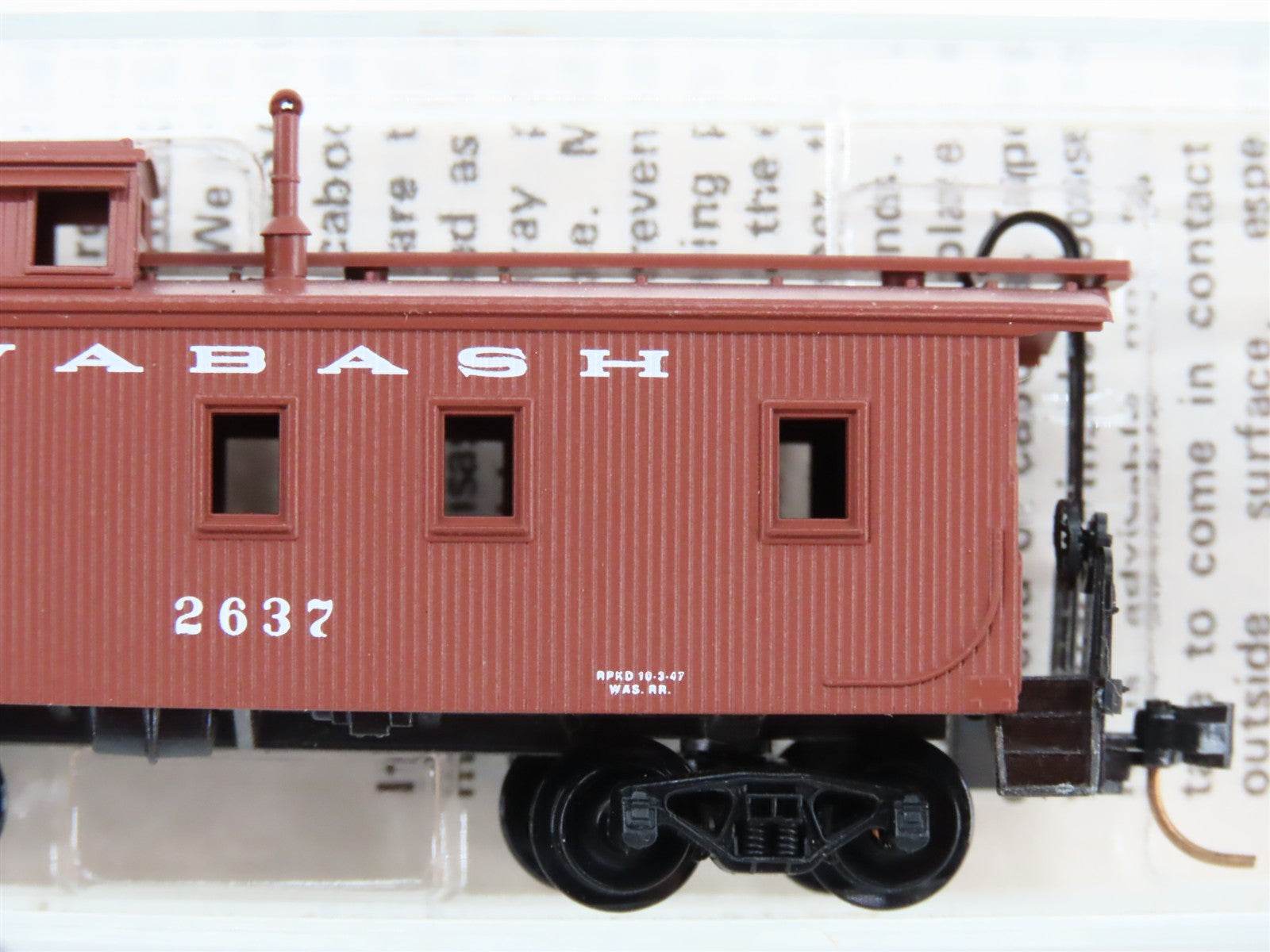N Scale Micro-Trains MTL 50150 Wabash 34' Wood-Sheathed Caboose 2637 RTR