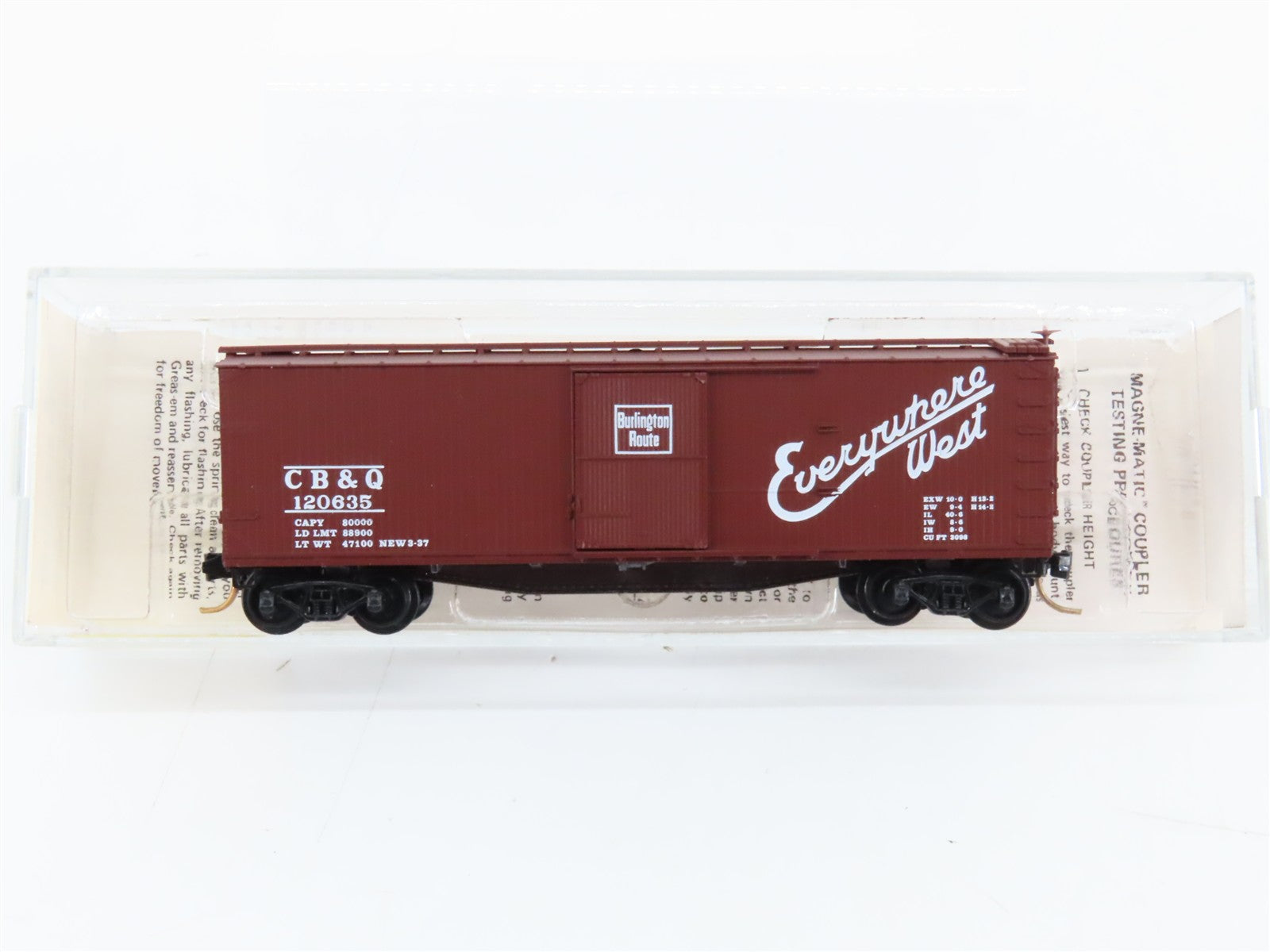 N Scale Kadee Micro-Trains MTL 39050 CB&Q Burlington Route 40' Boxcar 120635 RTR