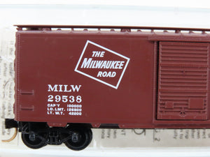 N Scale Kadee Micro-Trains MTL 20910 MILW Milwaukee Road 40' Box Car 29538 RTR
